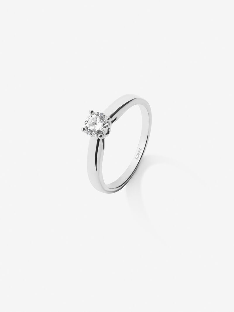 18K White Gold Commitment Ring with Diamonds image number 0