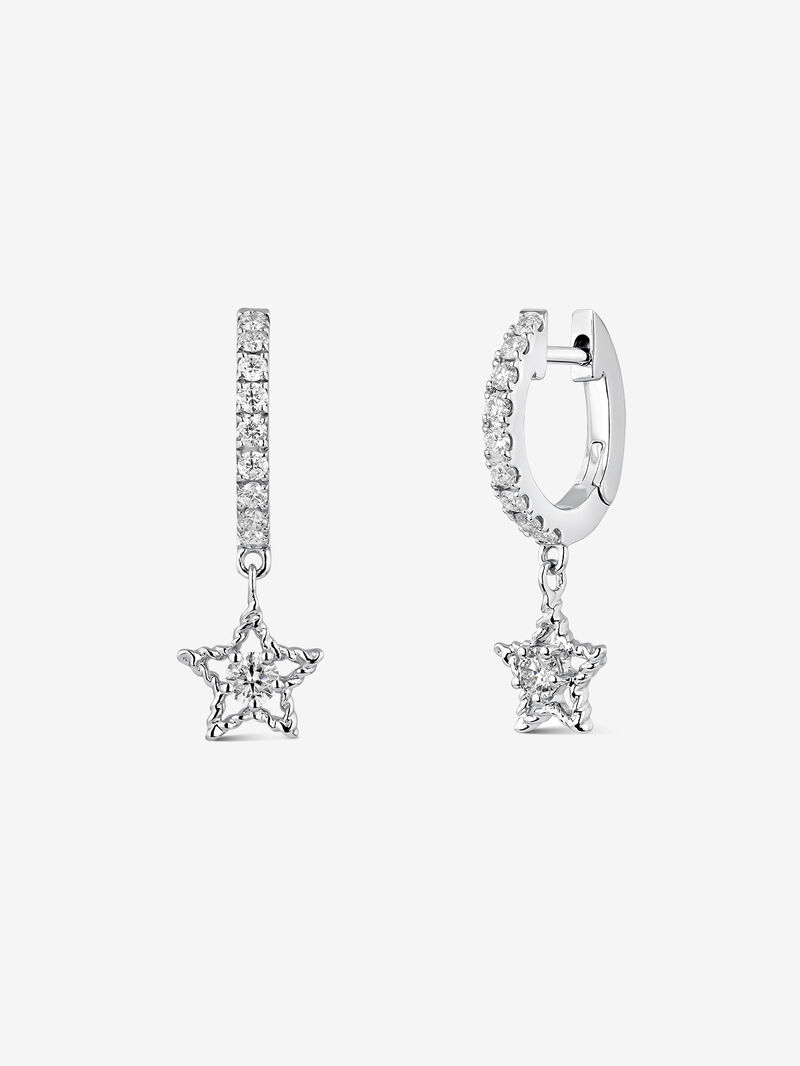 Star shaped earrings in 18kt white gold with diamonds image number 0