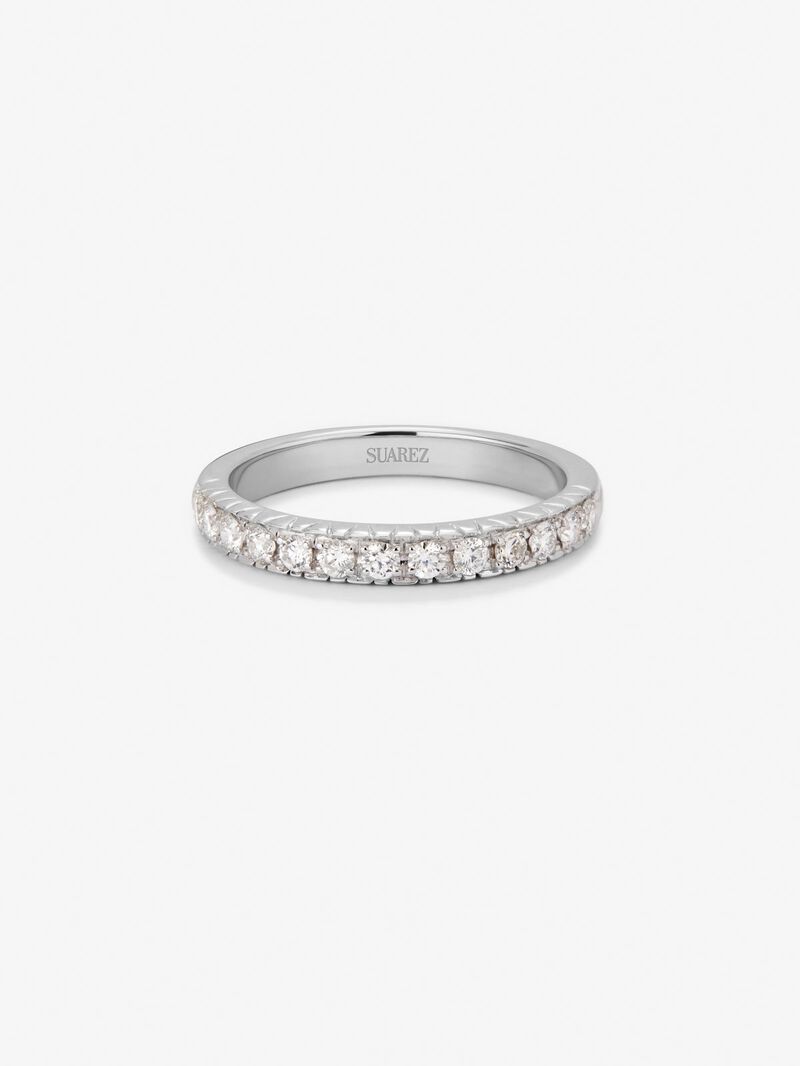 Half ring in 18K white gold with 13 brilliant-cut diamonds with a total of 0.27 cts image number 3