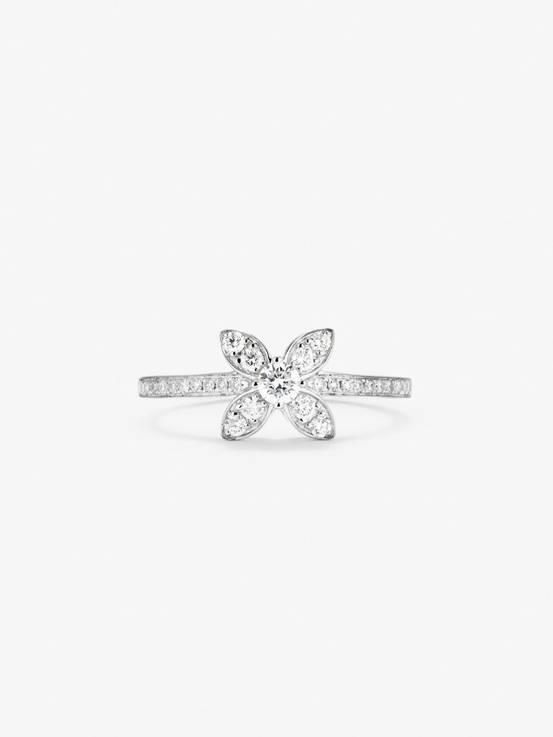 18K white gold ring with 31 brilliant-cut diamonds with a total of 0.34 cts image number 2