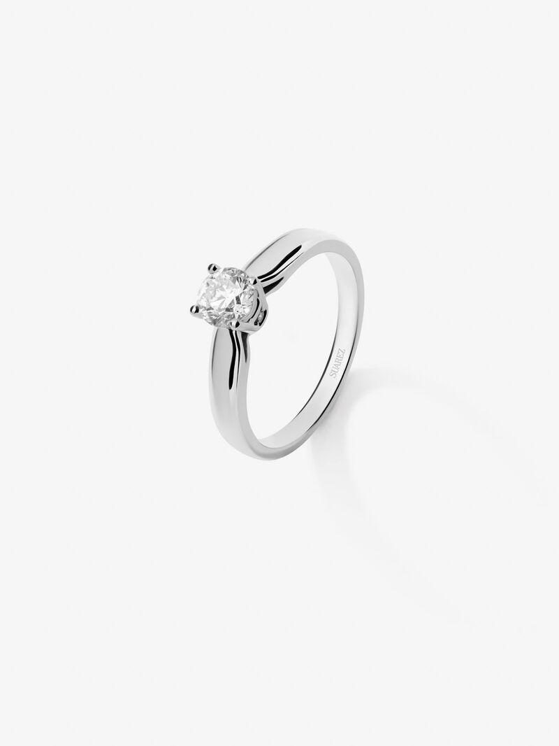 18K White Gold Commitment Ring with Diamond image number 0