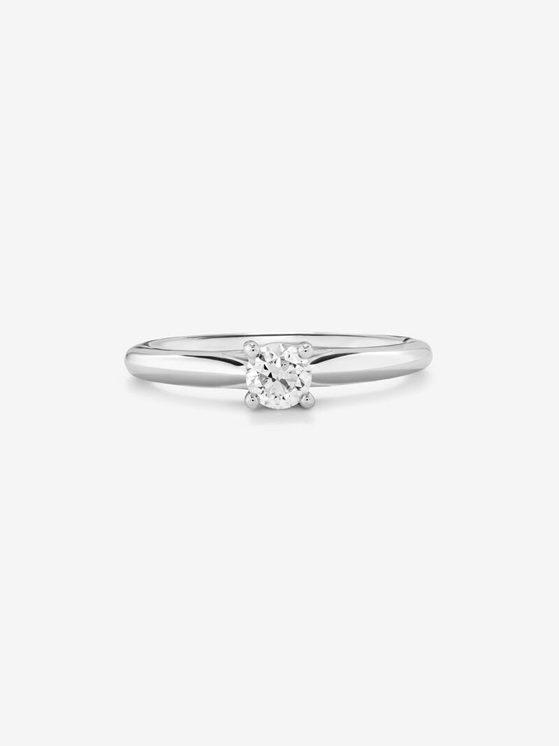 18K white gold solitaire ring with 0.1 ct brilliant cut diamond image number 2