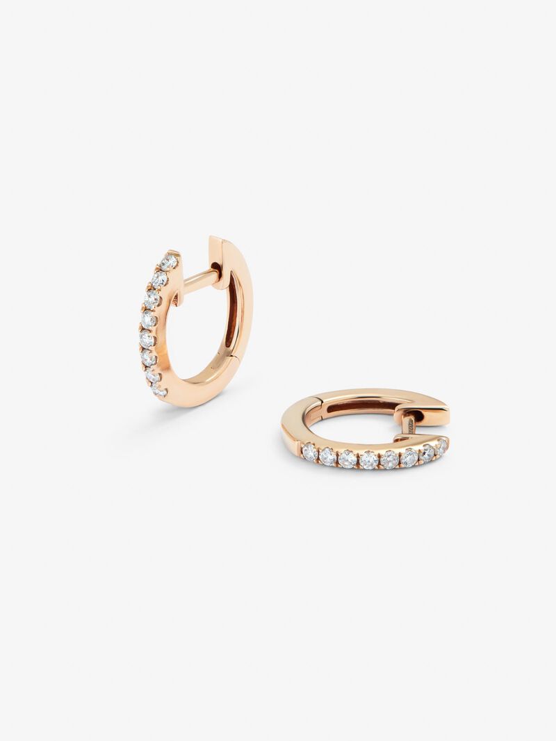 18kt rose gold earrings with diamonds image number 2
