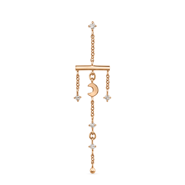 Pendiente candelabro de oro rosa con diamantes, PE19053-ORD_V