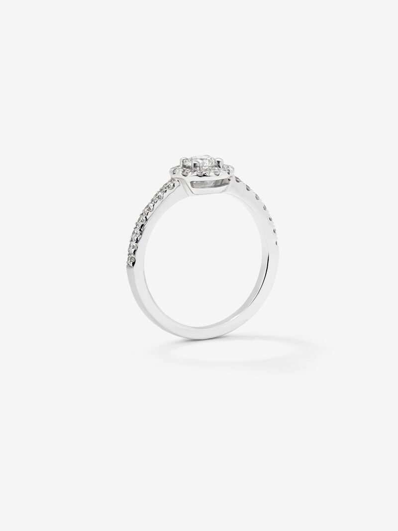 18K white gold ring with central brilliant-cut diamond of 0.3 cts and border and arm with 26 brilliant-cut diamonds with a total of 0.37 cts image number 4