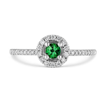 Big Three ring white gold 0,29 carats green emerald, SO16100-00E45MM_V