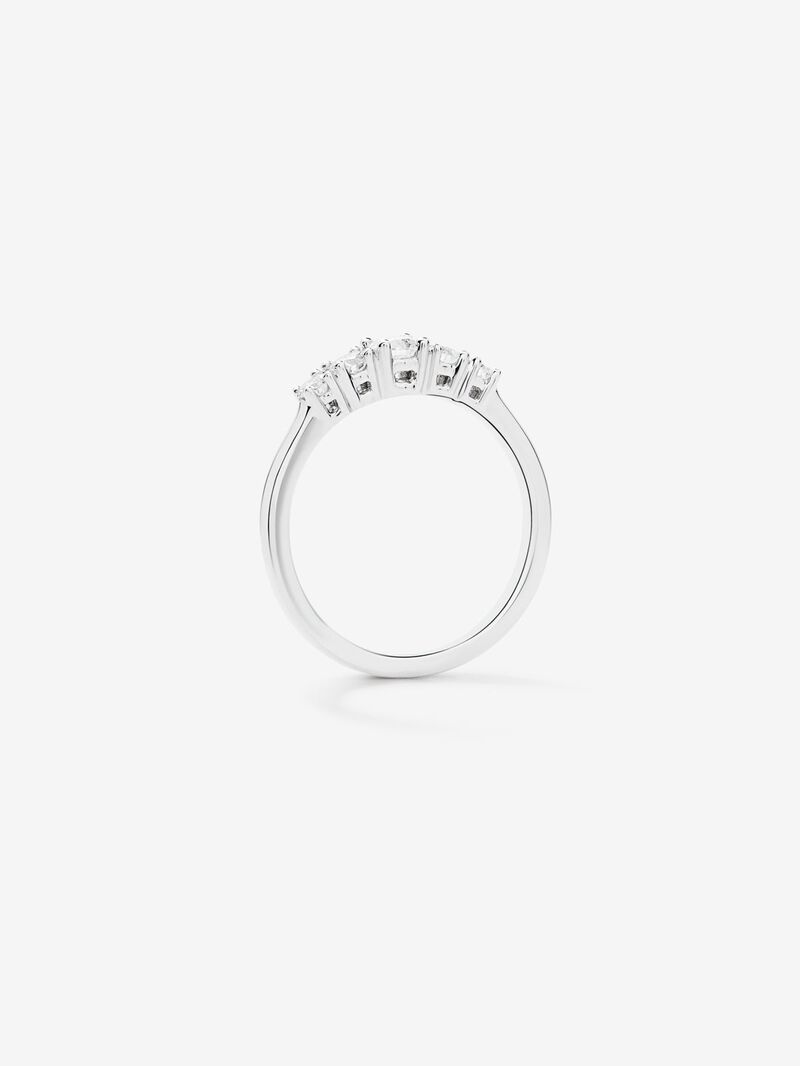 18K White Gold Cinquillo Ring with 0.77 CTS diamonds image number 4
