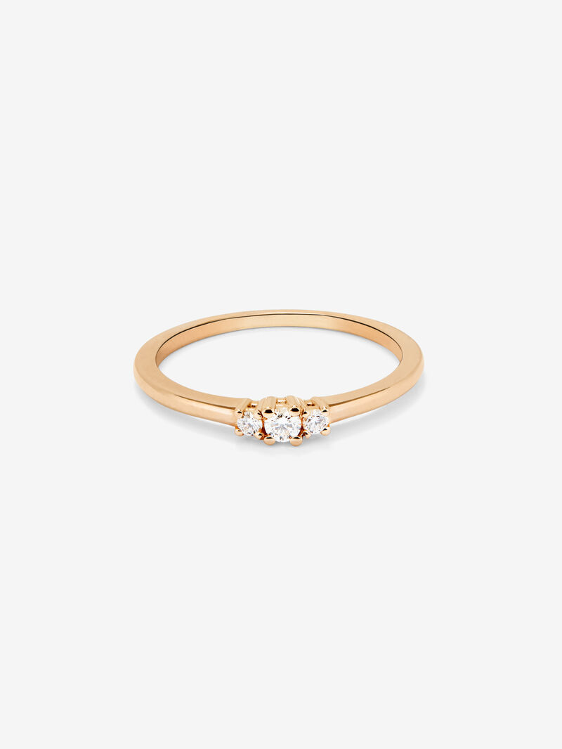 18K Rose Gold Trio Ring with Diamonds image number 2