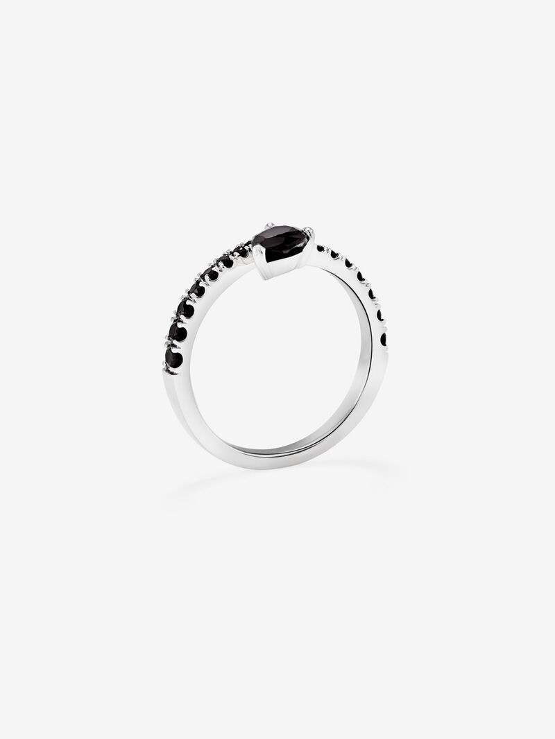 925 silver open ring with 19 pear-cut and brilliant spinels image number 4