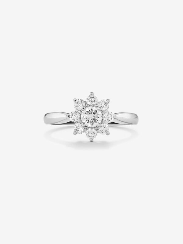 Anillo de Compromiso de Oro blanco con diamante, SL15001-IGD020/EVVS2_V