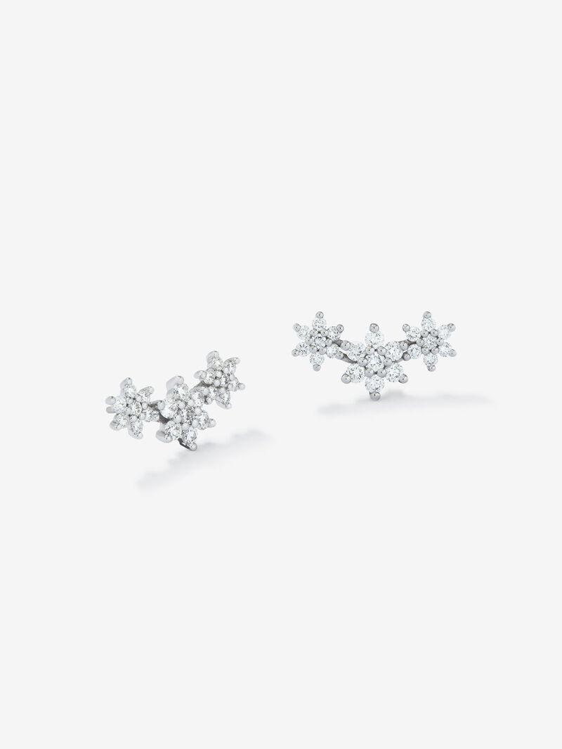 18K white gold earrings with 42 brilliant-cut diamonds with a total of 1.51 cts image number 2