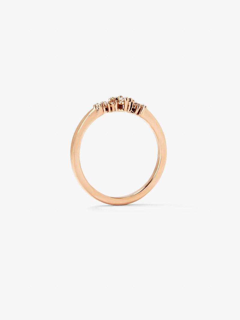 18K rose gold ring with 8 brilliant-cut diamonds with a total of 0.1 cts image number 4