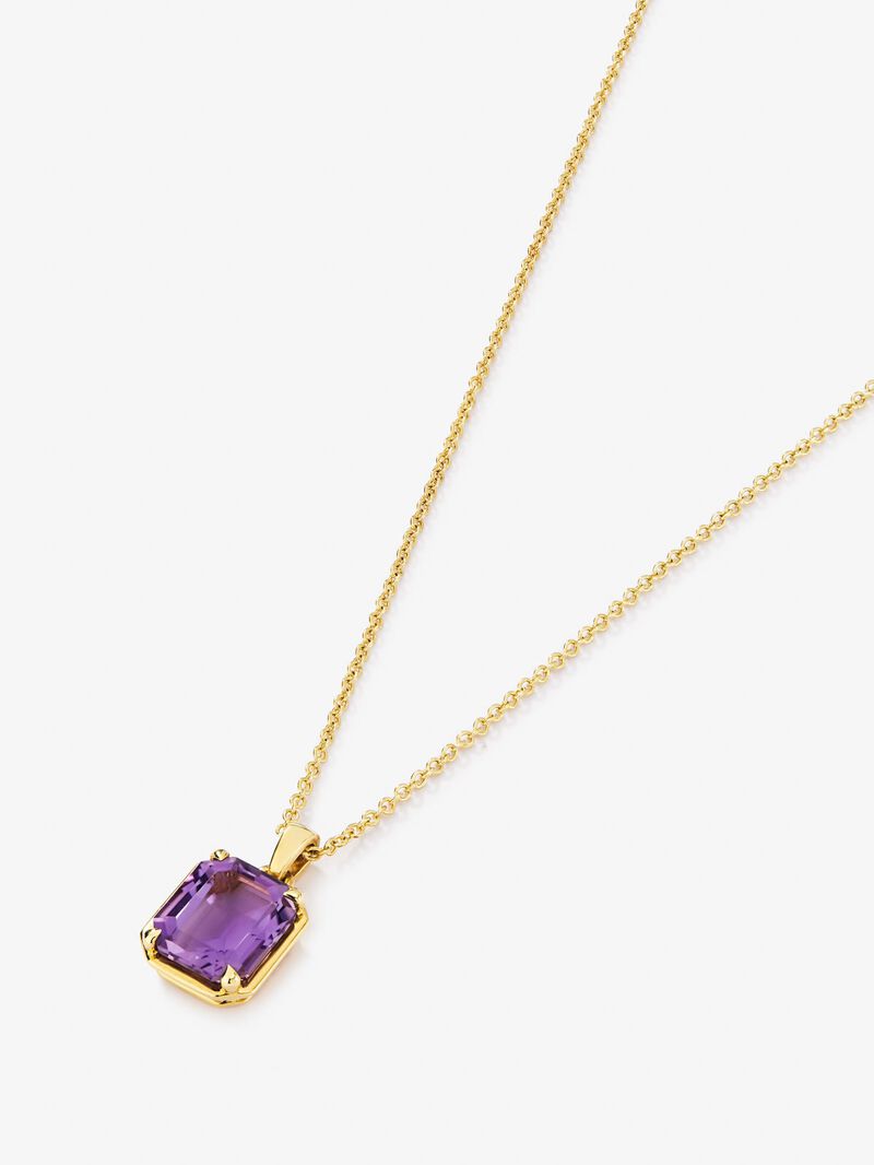 18K Yellow Gold Pendant Chain with Amethyst image number 3