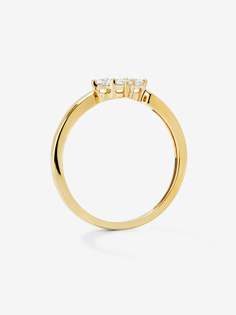 18K yellow gold ring with white diamonds of 0.25 cts image number 4