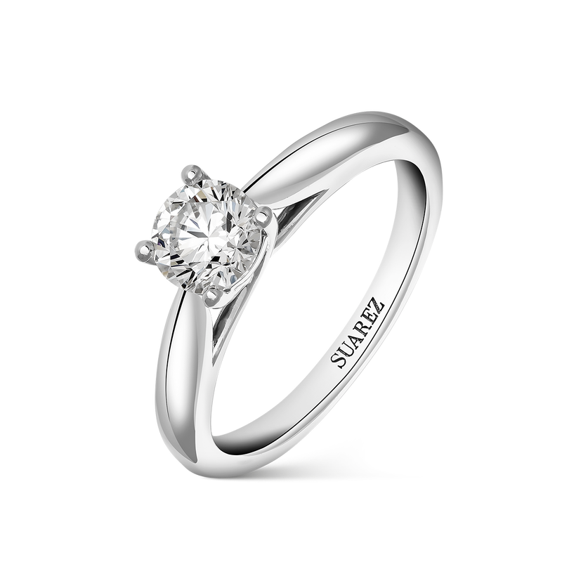 Anillo solitario de compromiso de oro blanco de 18kt con diamante F-VVS2 de 0,70cts, SL16007-00D070/FVVS2_V