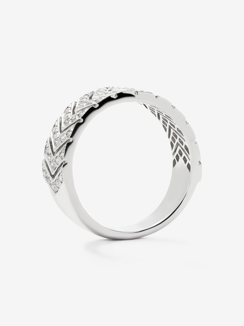 18K white gold ring with 60 brilliant-cut style diamonds with a total of 0.34 cts image number 4