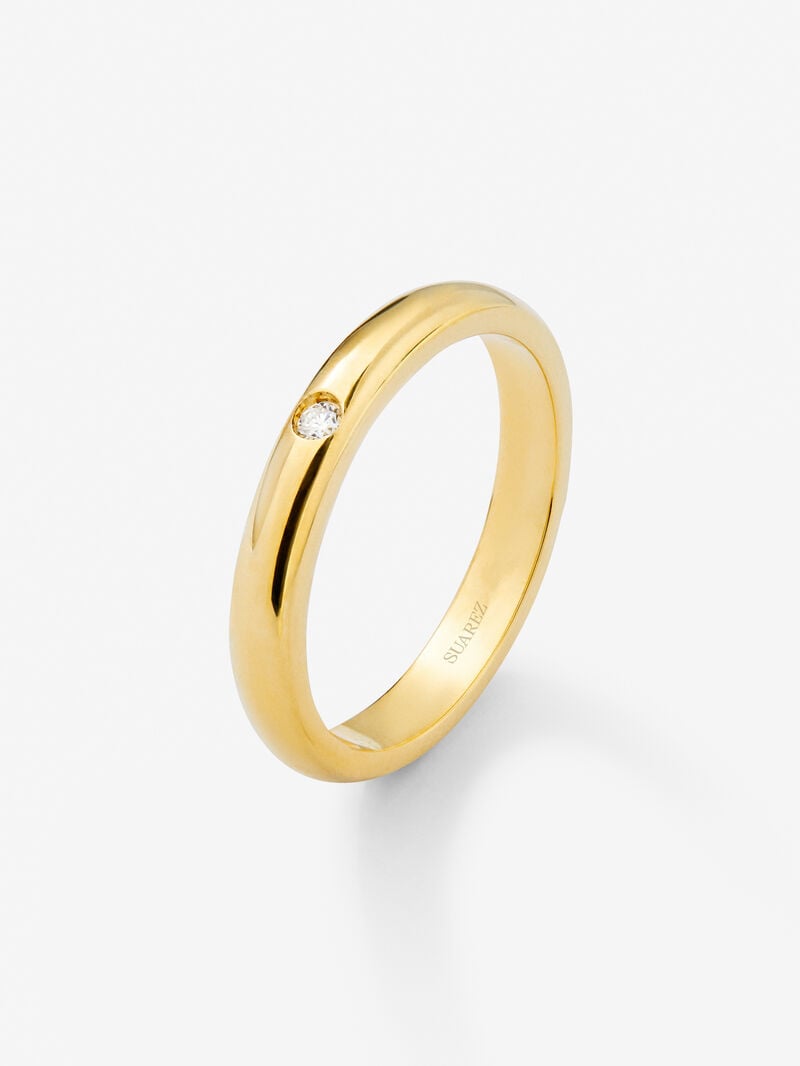 18K yellow gold alliance with 0.03 ct brilliant cut diamond image number 0