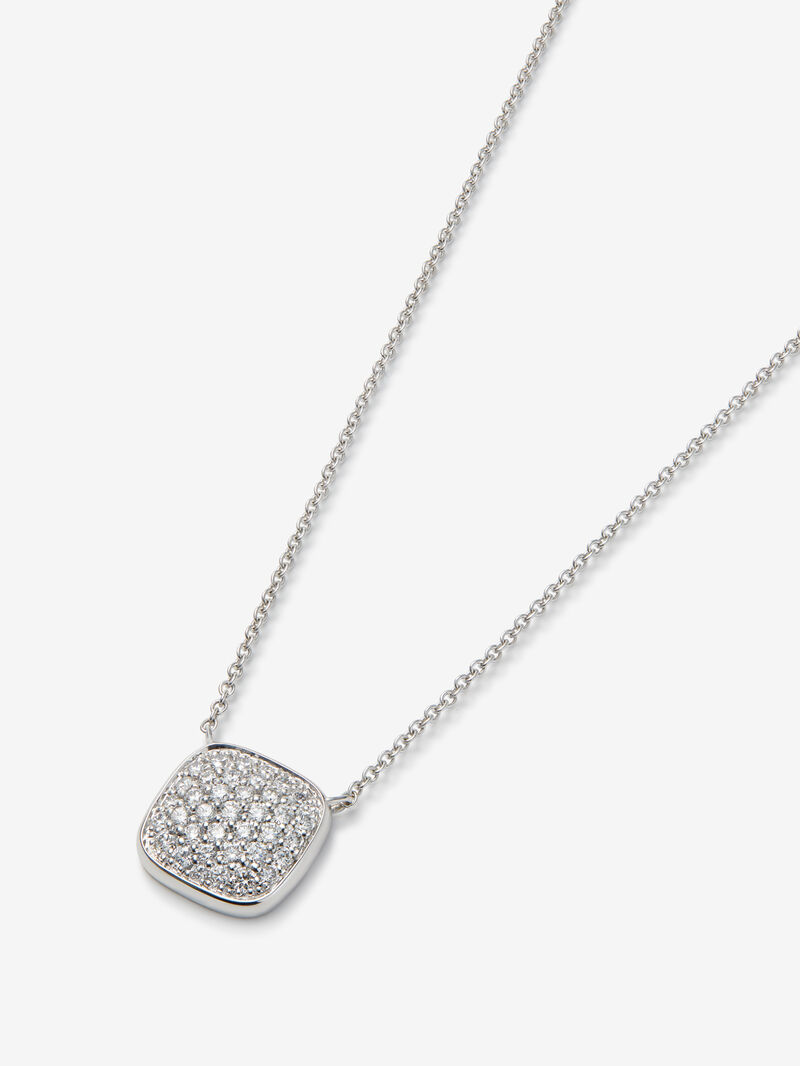 18K White Gold Pendant with Geometric Central Motif and Brilliant-Cut Pavé Diamonds image number 2