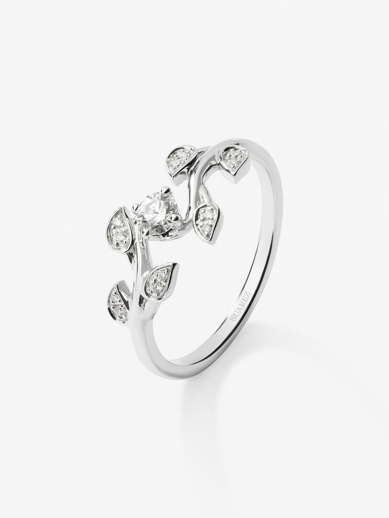 18K white gold ring with 13 brilliant-cut diamonds with a total of 0.19 cts image number 0