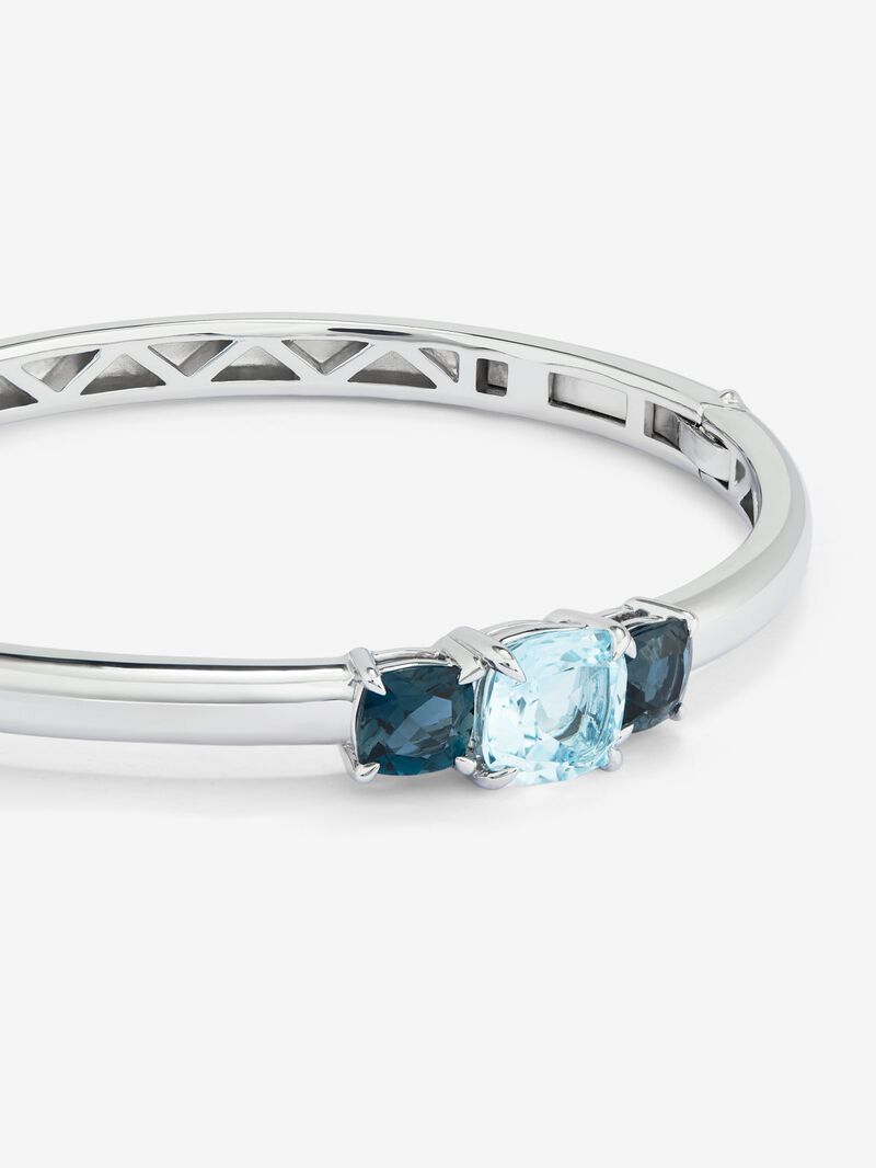 925 Silver rigid bracelet with topaz image number 2