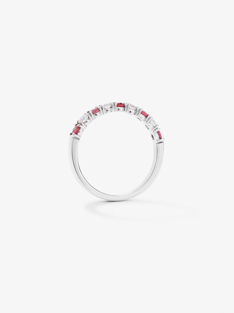 Half-eternity 18K gold ring with ruby and diamond image number 4