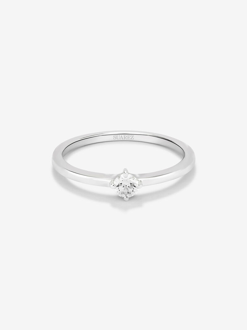 18K white gold ring with 0.15 ct brilliant cut diamond image number 1