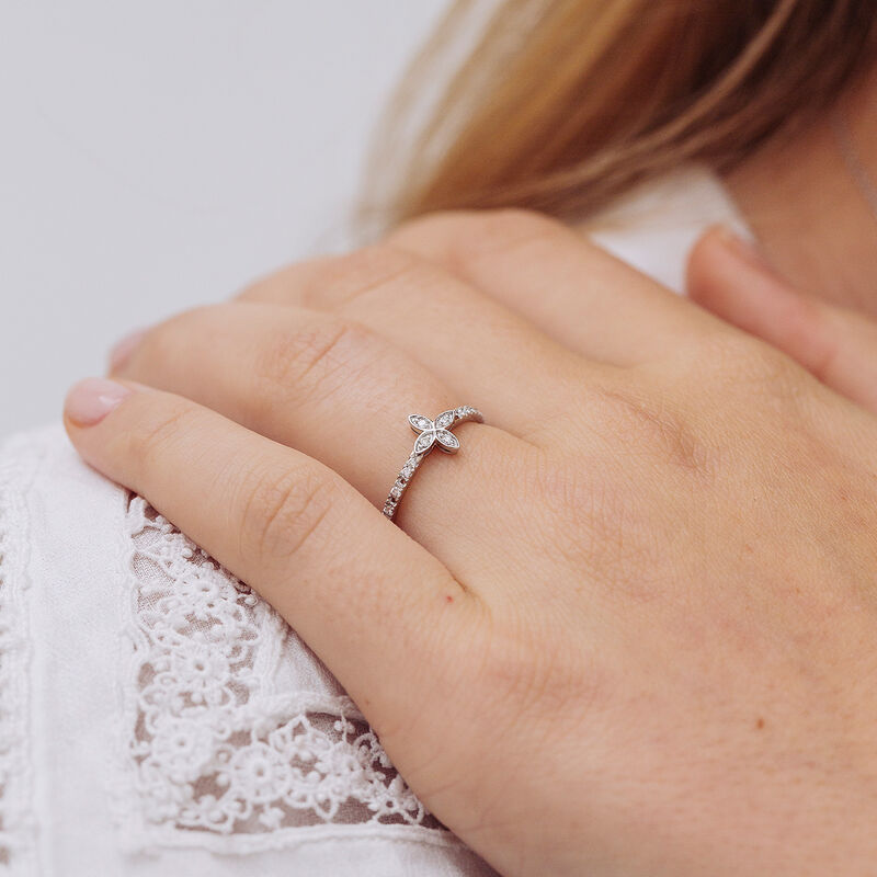 Anillo Cosette oro blanco diamantes 0,14 quilates, SO19139-OBD_V