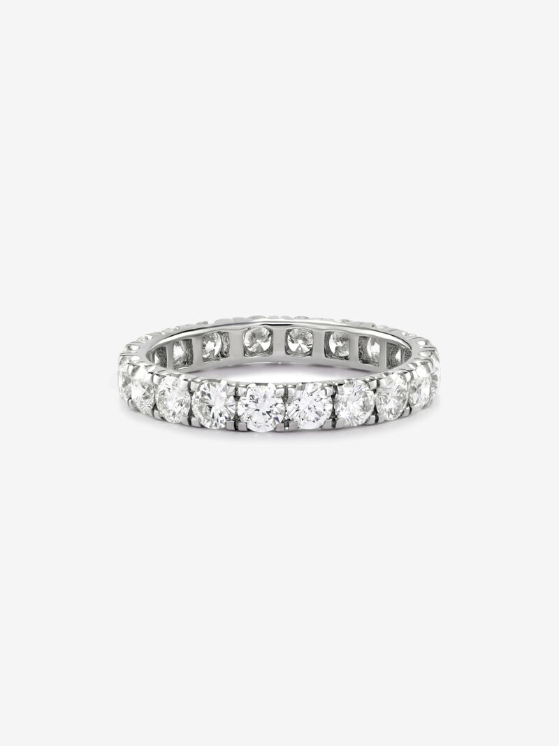 Entire 18K white gold ring with 20 brilliant-cut diamonds with a total of 2 cts image number 2