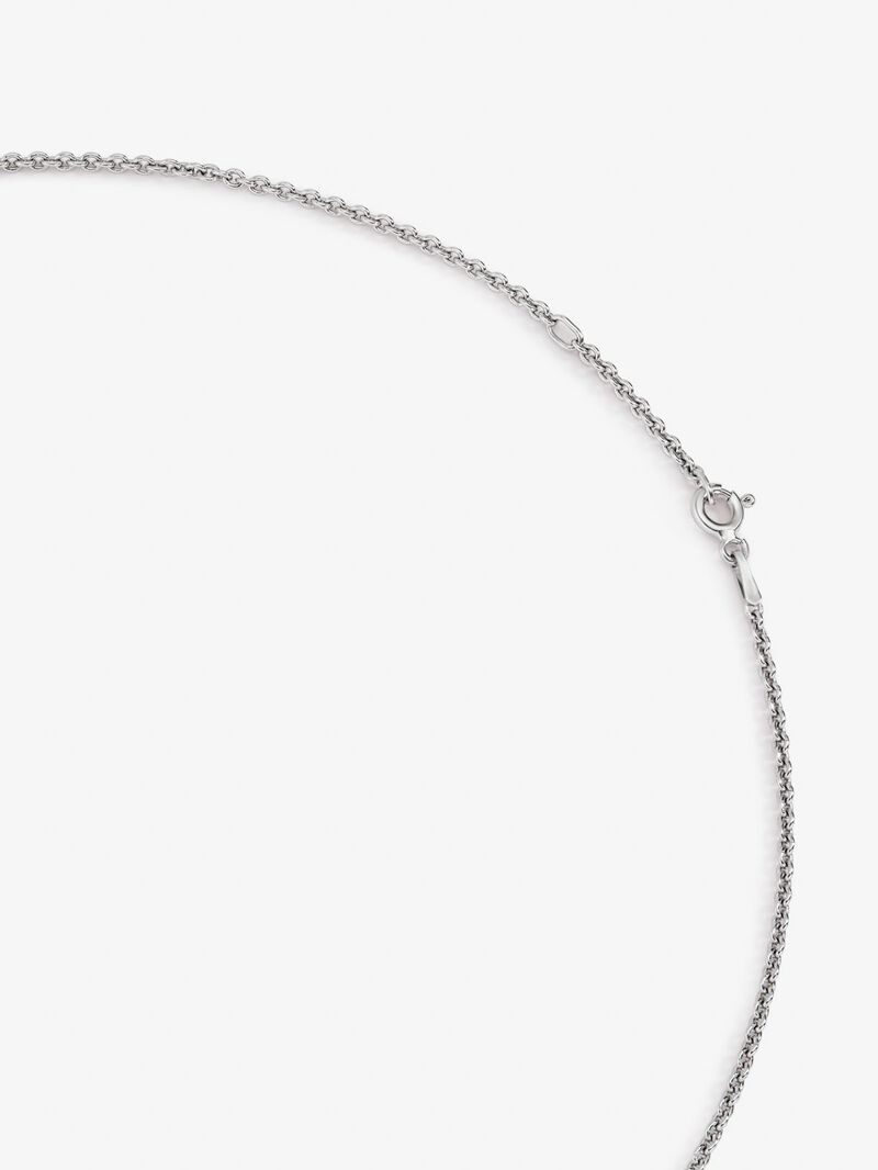 925 Silver thin chain pendant with cross and spinels image number 4
