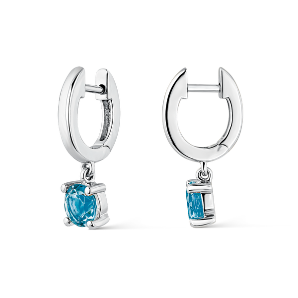 Utopian earrings Silver 1,40 carats London topazes, PE20018-AGTPLN_V