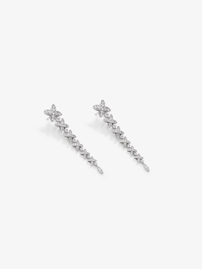 18K white gold earrings with white diamonds in 2.48 cts image number 1
