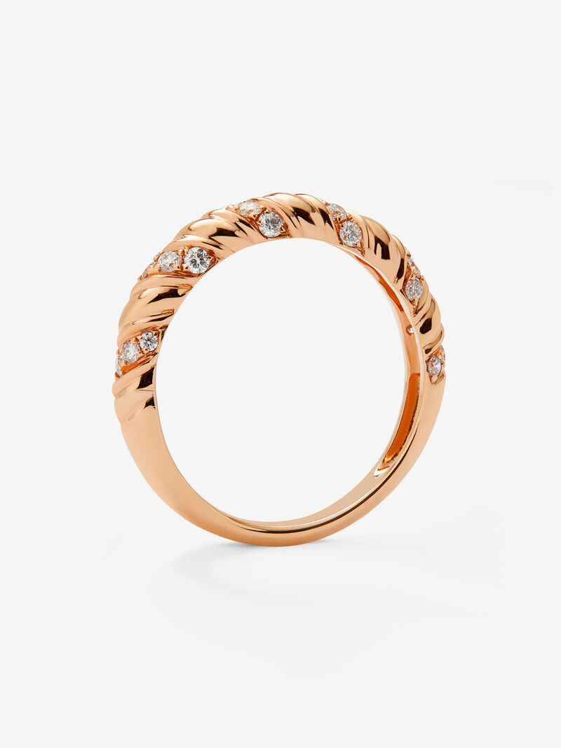 18K rose gold ring with 24 brilliant-cut diamonds with a total of 0.31 cts image number 3