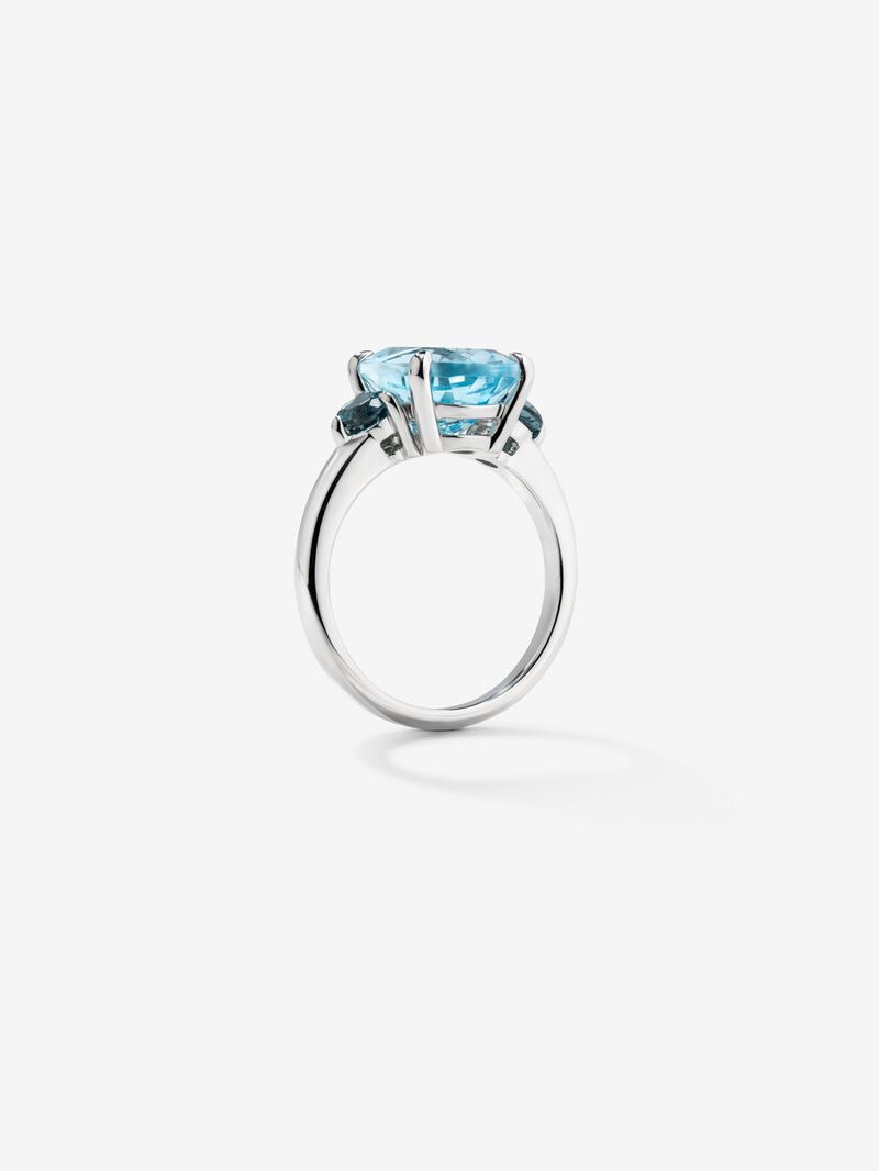 925 Silver Triple Ring with Topazes image number 4