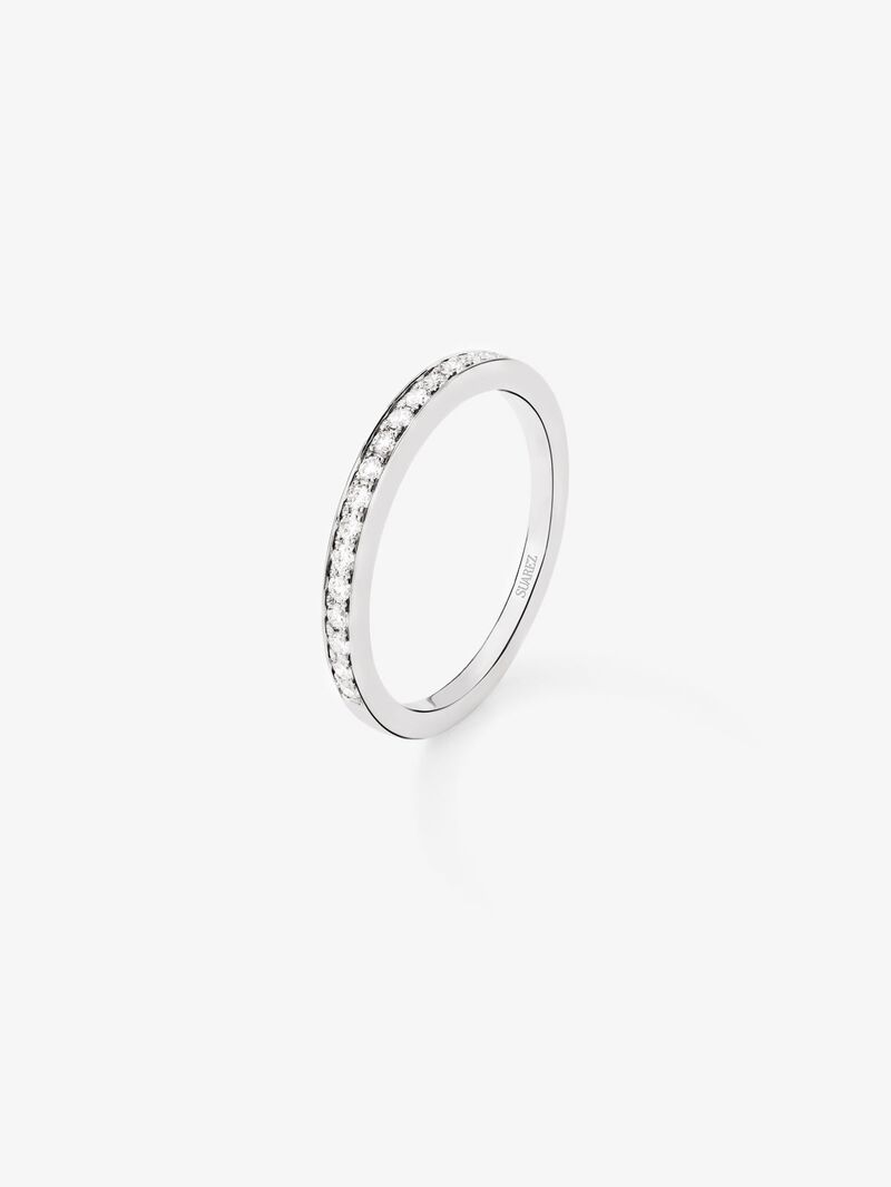 Half ring in 18K white gold with 10 brilliant-cut diamonds with a total of 0.7 cts image number 0
