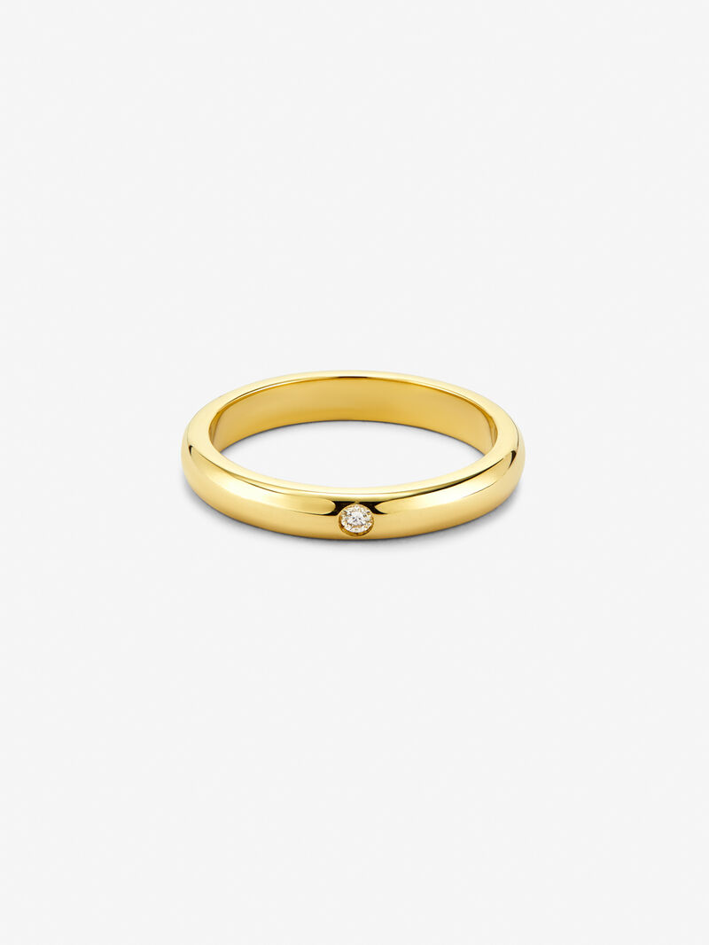 18K yellow gold ring with diamonds image number 3