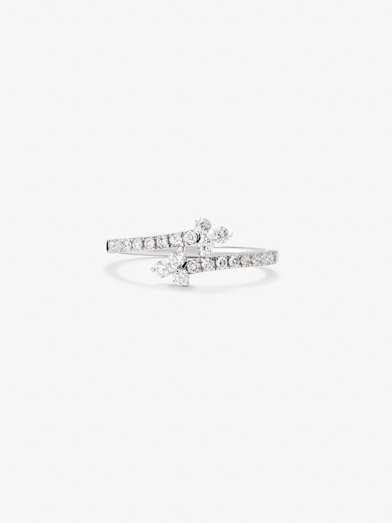 You and me ring in 18K white gold with 22 brilliant-cut diamonds with a total of 0.17 cts image number 2