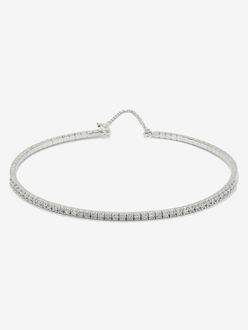 Rigid 18K white gold bracelet with 42 brilliant-cut diamonds with a total of 0.71 cts image number 0