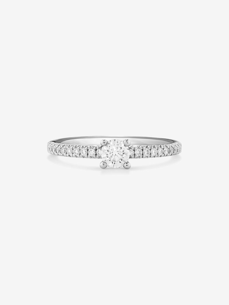 18K White Gold Commitment Ring with Diamonds image number 2