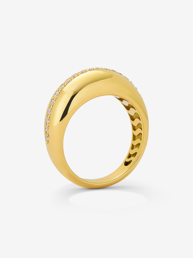 18K Yellow Gold Ring with Brilliant-Cut Diamonds image number 4