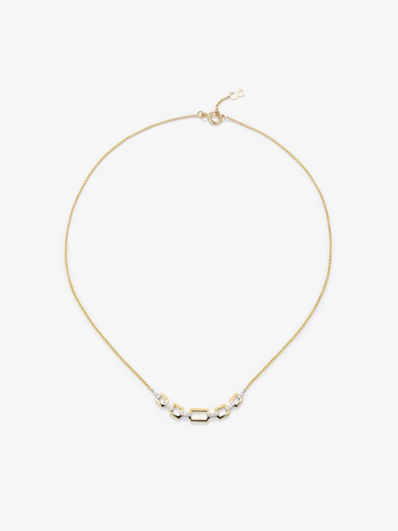 18K white and yellow gold pendant with white diamonds of 0.11 cts image number 0