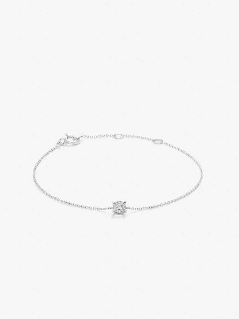 18kt white gold pendant with diamonds image number 0