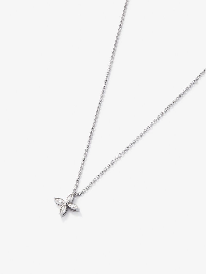 18K White gold pendant chain with diamond. image number 2