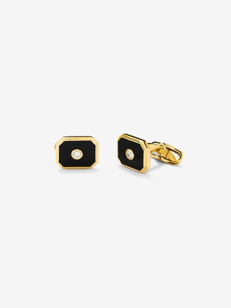 18k yellow gold cufflinks with 3.25 cts and 0.12 cts white diamonds image number 0