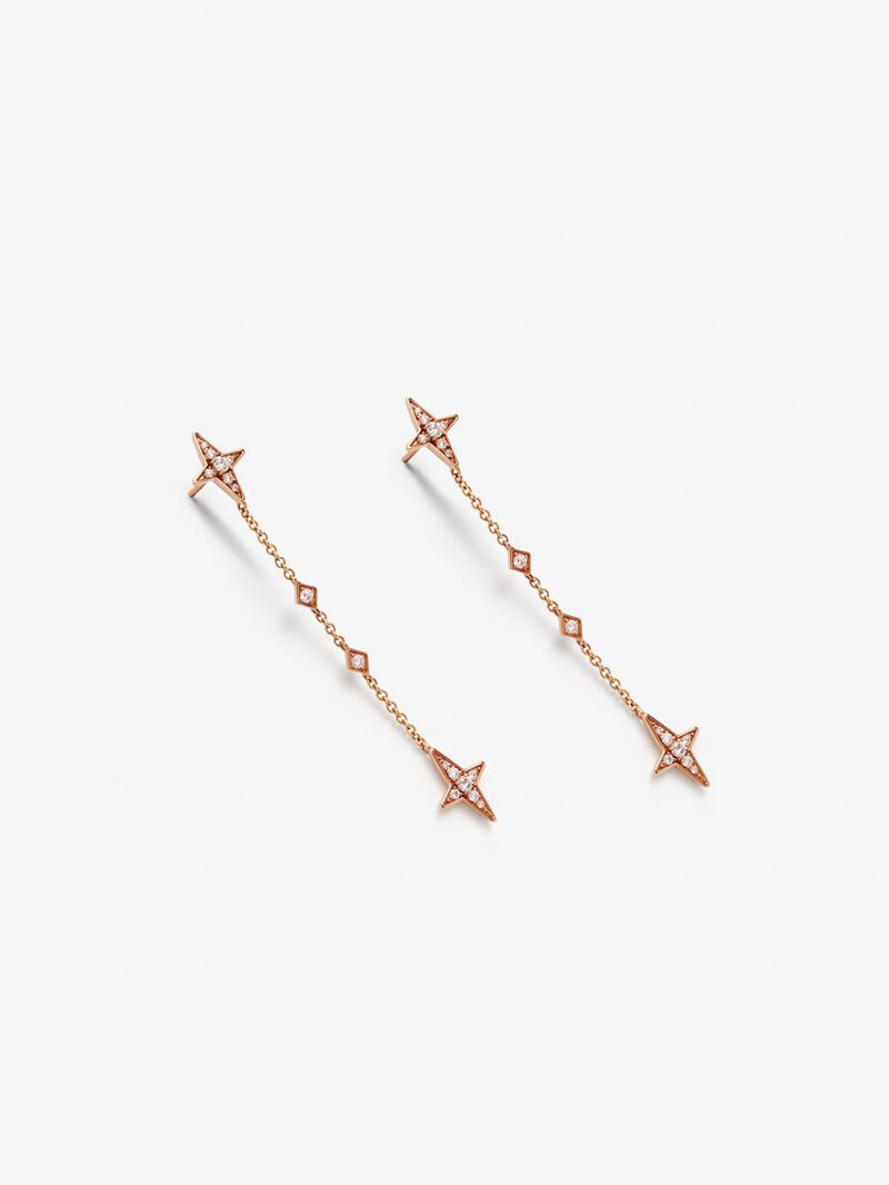 18K rose gold earrings with 32 brilliant-cut diamonds with a total of 0.28 cts image number 2