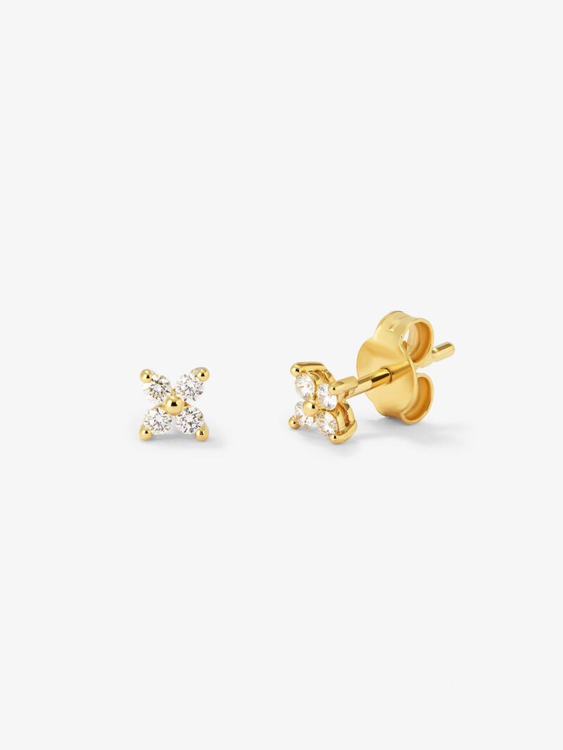 18k yellow gold earrings with white diamonds of 0.16 cts image number 0