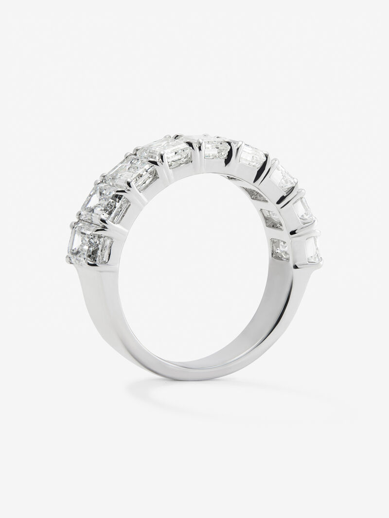 Half ring in 18K rose gold with 10 emerald-cut diamonds with a total of 3.15 cts image number 4