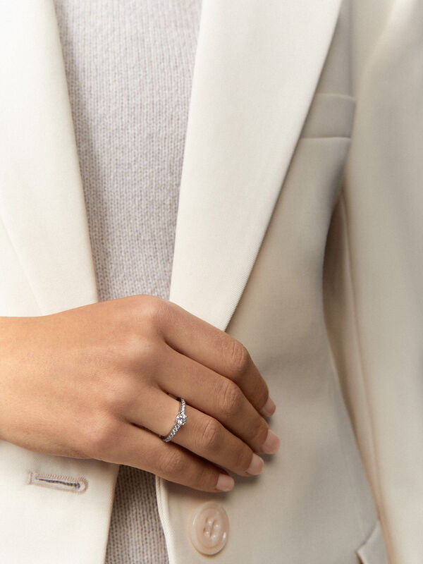 Anillo de Compromiso de Oro blanco con diamante, SL14001-00D040/EVS2_V