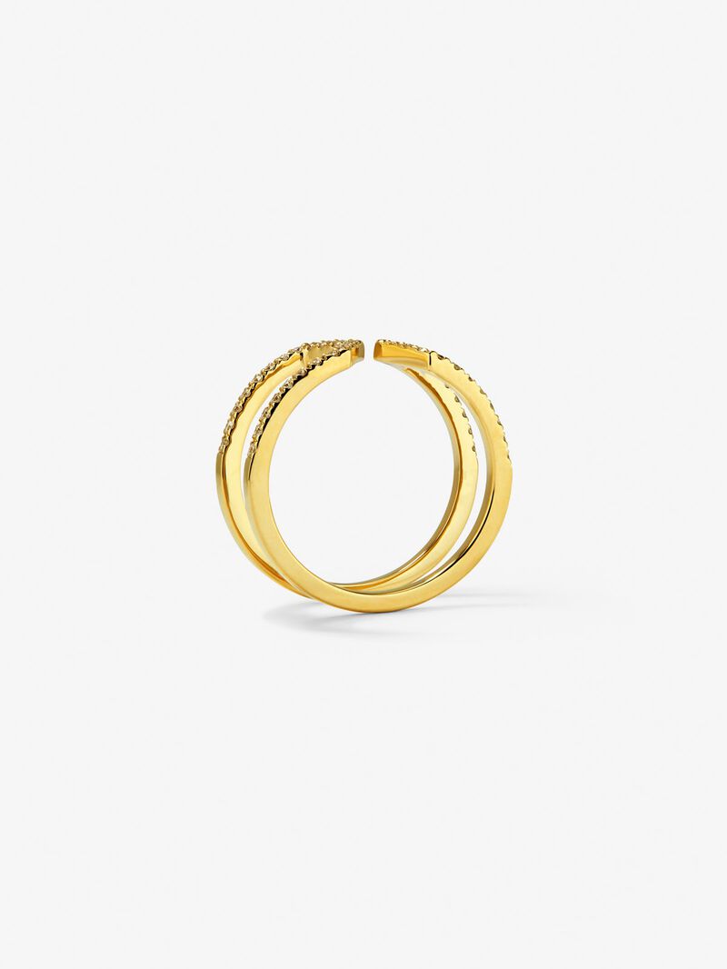 18K yellow gold ring with 46 brilliant-cut diamonds with a total of 0.37 cts image number 4