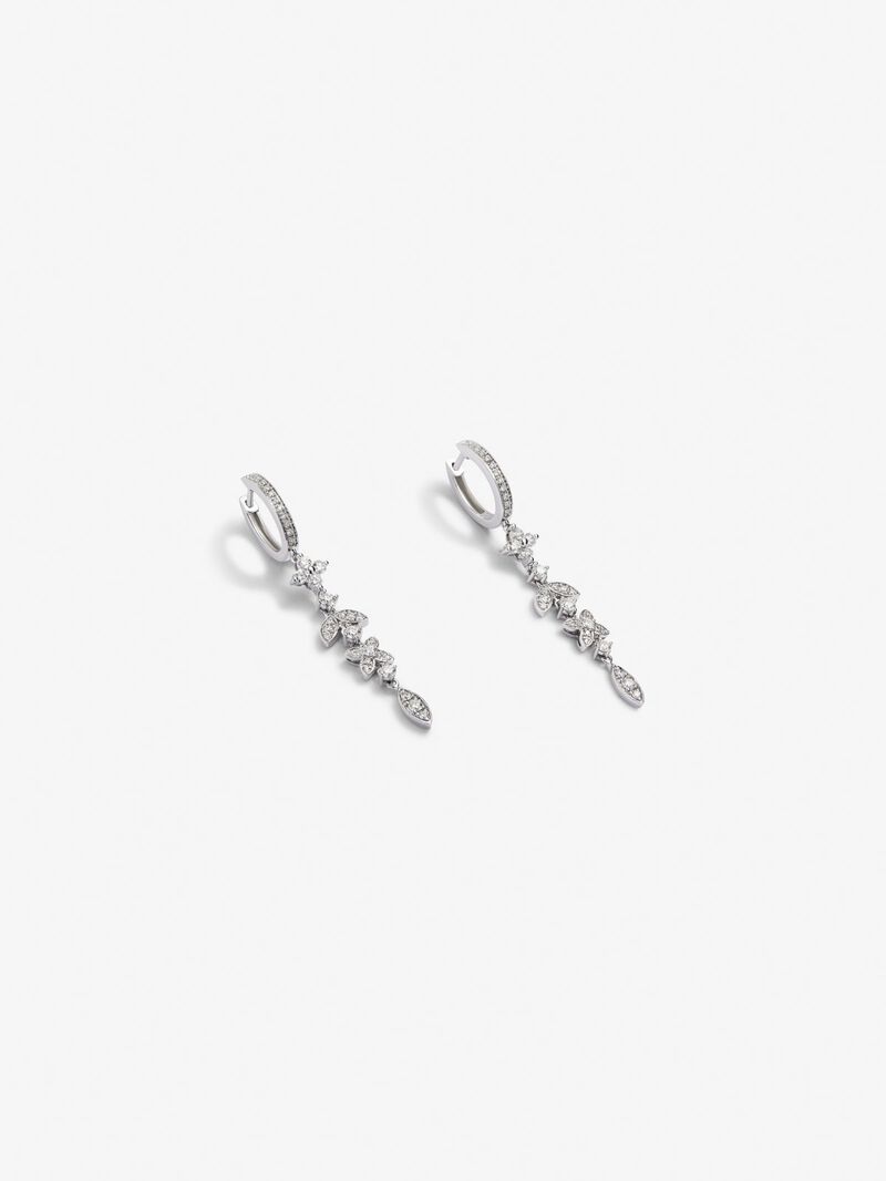 18K white gold earrings with 70 brilliant-cut diamonds with a total of 0.75 cts image number 2