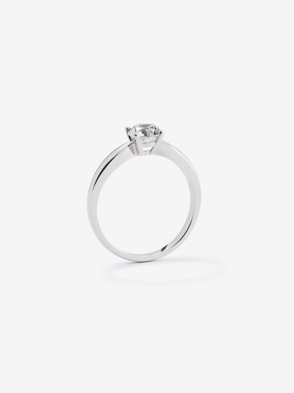 Anillo solitario de compromiso de oro blanco de 18kt con diamante D-SI1 de 0,70cts, SL12003-00D070/DSI1_V